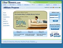 Tablet Screenshot of affiliates.eliteanswers.com